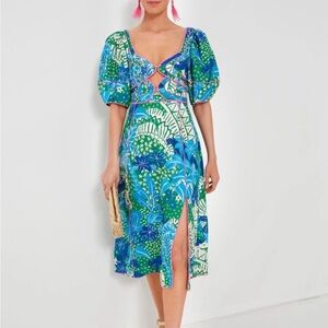 Vibrant Blue Floral Dress